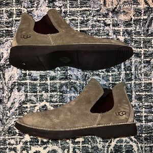 UGG Men's Olive Suede Slip-On Loafers